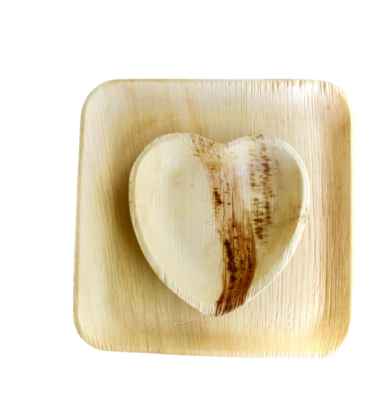 Heart Bowl on Square Plate