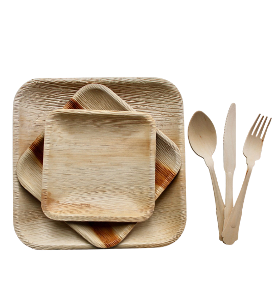 Square Plate & Cutlery Set